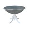 International Concepts Round 42 in Rd Dual Drop Leaf Ped Table, White/Heather Gray, 42 W, 42 L, 29.5 in H, Wood T05-42DP - alternate 5